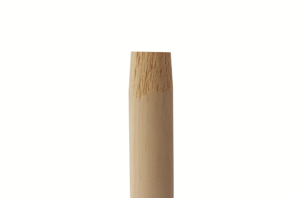 Die Spitze des Holzbesenstiels in der breiteren Variante ist dargestellt